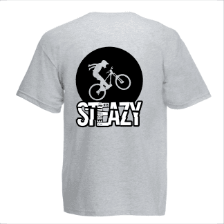 STEAZY T-SHIRT WHITE AND BLACK ON GREY